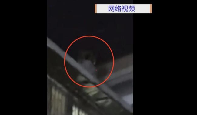 广州一男子深夜在楼顶高空抛物