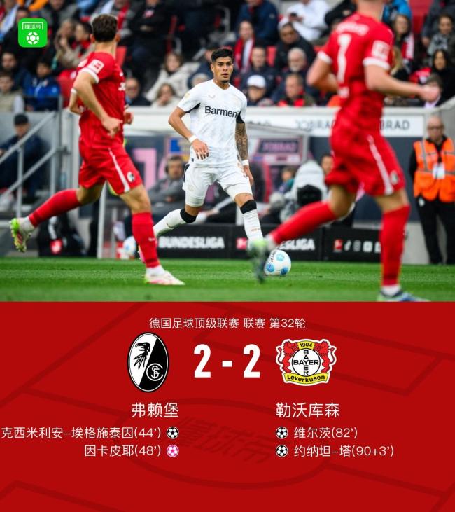 德甲:勒沃库森2-2弗赖堡