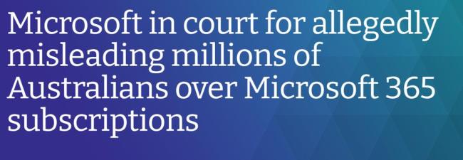 澳大利亚监管机构起诉微软