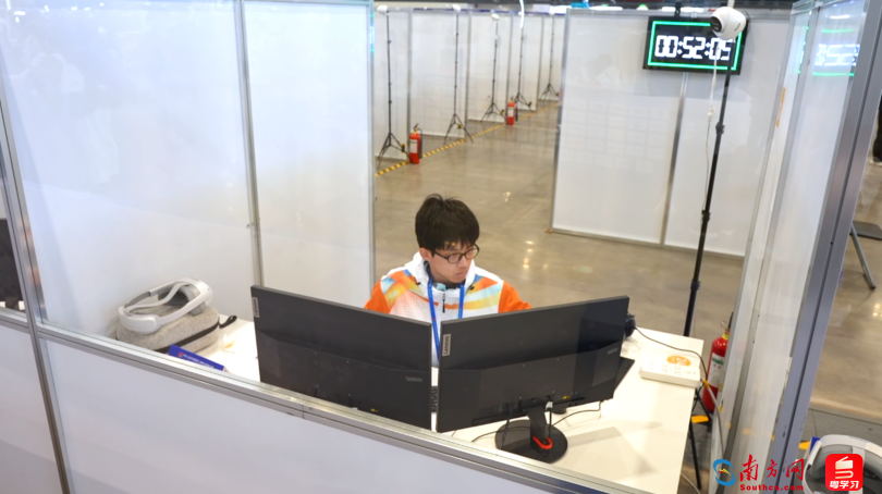 第三届全国技能大赛数字交互媒体设计项目广东省参赛选手刘铠文。通讯员供图。