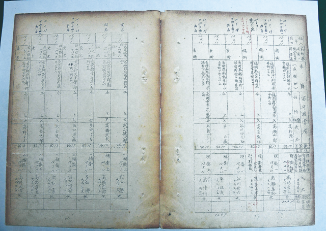 广东省档案馆“抗战档案史料捐赠仪式”现场展出的“波第8604部队”名册（复制件）。新华社发