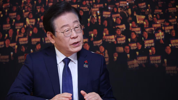 图为共同民主党党魁李在明资料照片。