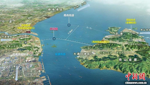 图为甬舟高速复线二期项目路线图。